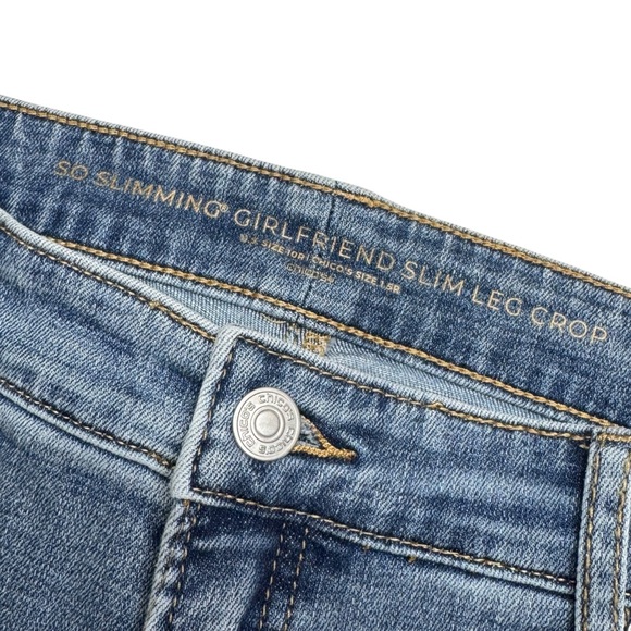 Chicos So Slimming Girlfriend Slim Leg Crop jeans embroidered bejeweled 10 boho - Picture 6 of 14